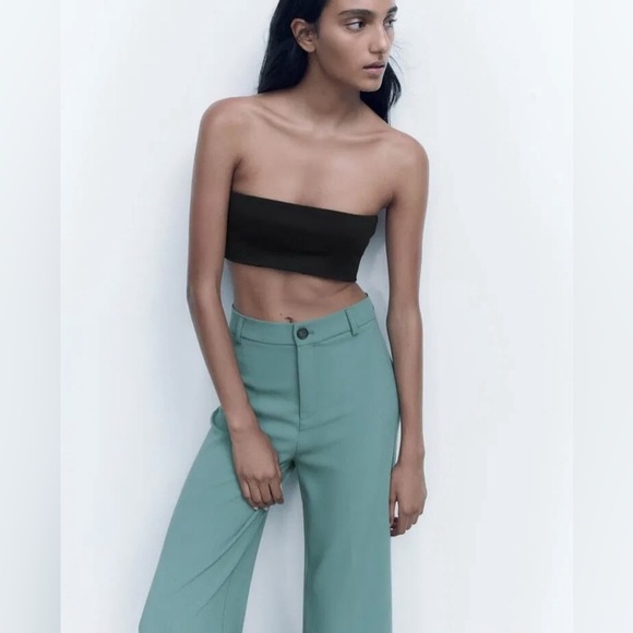 Zara Green Wide Leg Pants - Picture 6 of 12